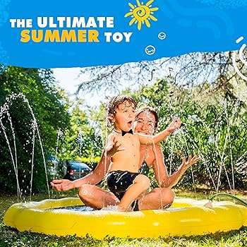 子供用スプリンクラープール、直径約152cm 水の夏向けおもちゃ Amazon | SplashEZ 3-in-1スプラッシュパッド、子供用